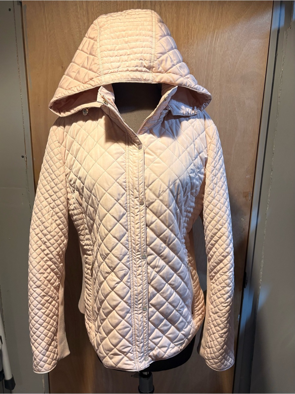 Calvin Klein light Pink Quilted Hooded Jacket